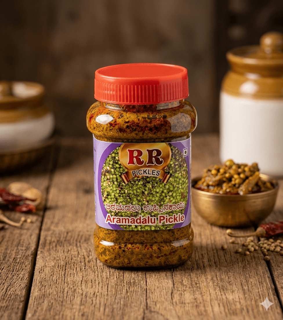 Aramadalu-Pickle-Green-Chilly.png RR Pickles Aramadalu/Petlu Kayi (Green Chilli) Pickle - Image 1