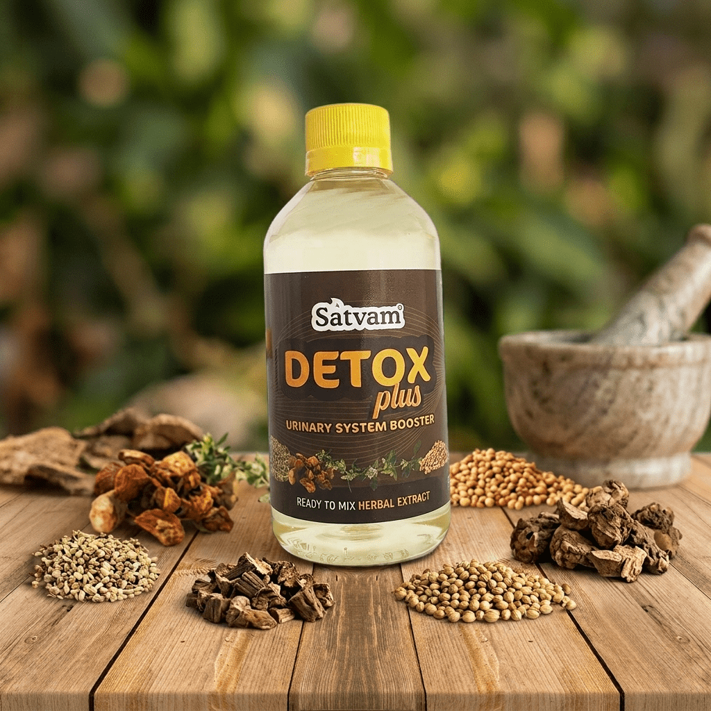 Satvam-Detox-Plus-Main.png Satvam Detox Plus Ready to Mix Herbal Extract - 100ml/250ml - Image 1